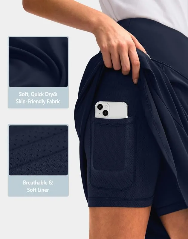 G Gradual Skorts Skirts for Women with 5 Pockets 20" Knee Length Golf Skirt Modest Long Tennis Athletic Skirts for Women