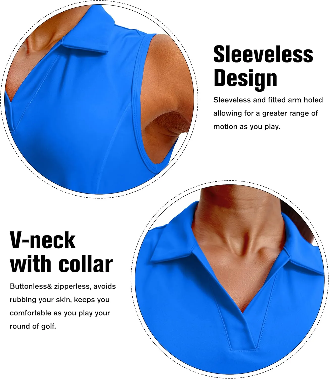 G Gradual Women's Sleeveless Golf Polo Shirts Tennis Quick Dry Collared Tank Tops V-Neck Polos for Women