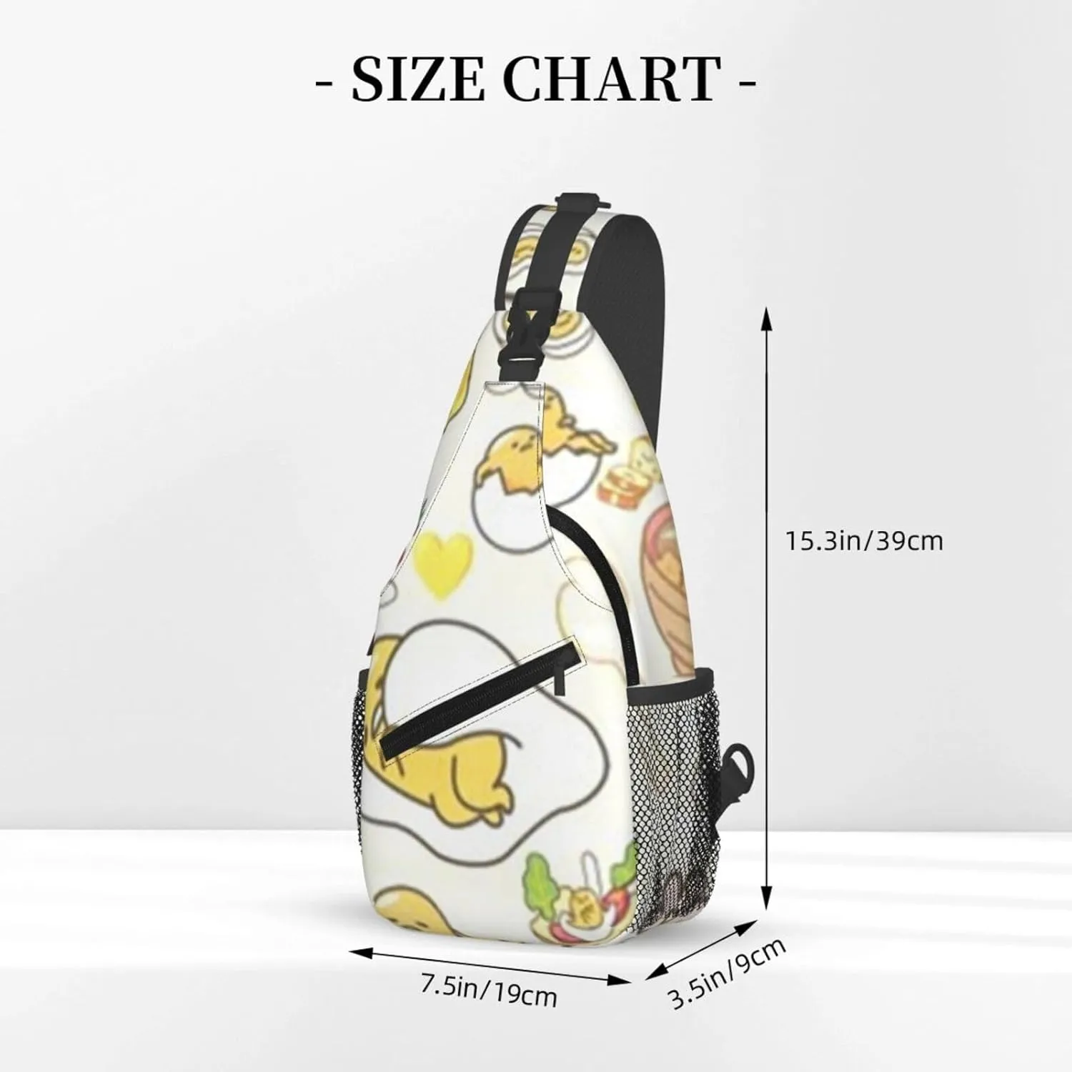 G-udetama Crossbody Chest Bag, Crossbody Convertible Shoulder Bag With Front Pocket, Single Shoulder Chest Bag Black