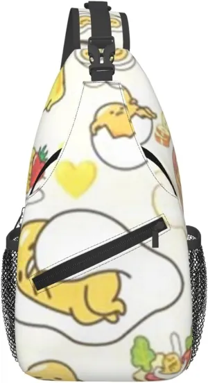 G-udetama Crossbody Chest Bag, Crossbody Convertible Shoulder Bag With Front Pocket, Single Shoulder Chest Bag Black