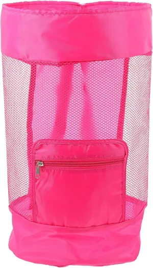 Gadpiparty Large Mesh Beach Bag: Seashell Collecting Bags Drawstring Swim and Pool Toys Balls Storage Bags Packs - Backpack Adjustable Strap Beach Toys for Holding Shell Sea(Pink)