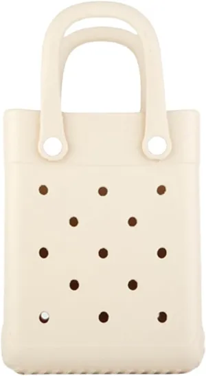 GBB Rubber Beach Bag X-Small Beach Tote Bag Waterproof Mini Tote Bag for the Beach Boat Pool Sports Travel Bag Open Handbag