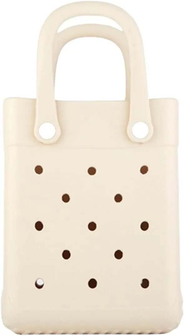 GBB Rubber Beach Bag X-Small Beach Tote Bag Waterproof Mini Tote Bag for the Beach Boat Pool Sports Travel Bag Open Handbag