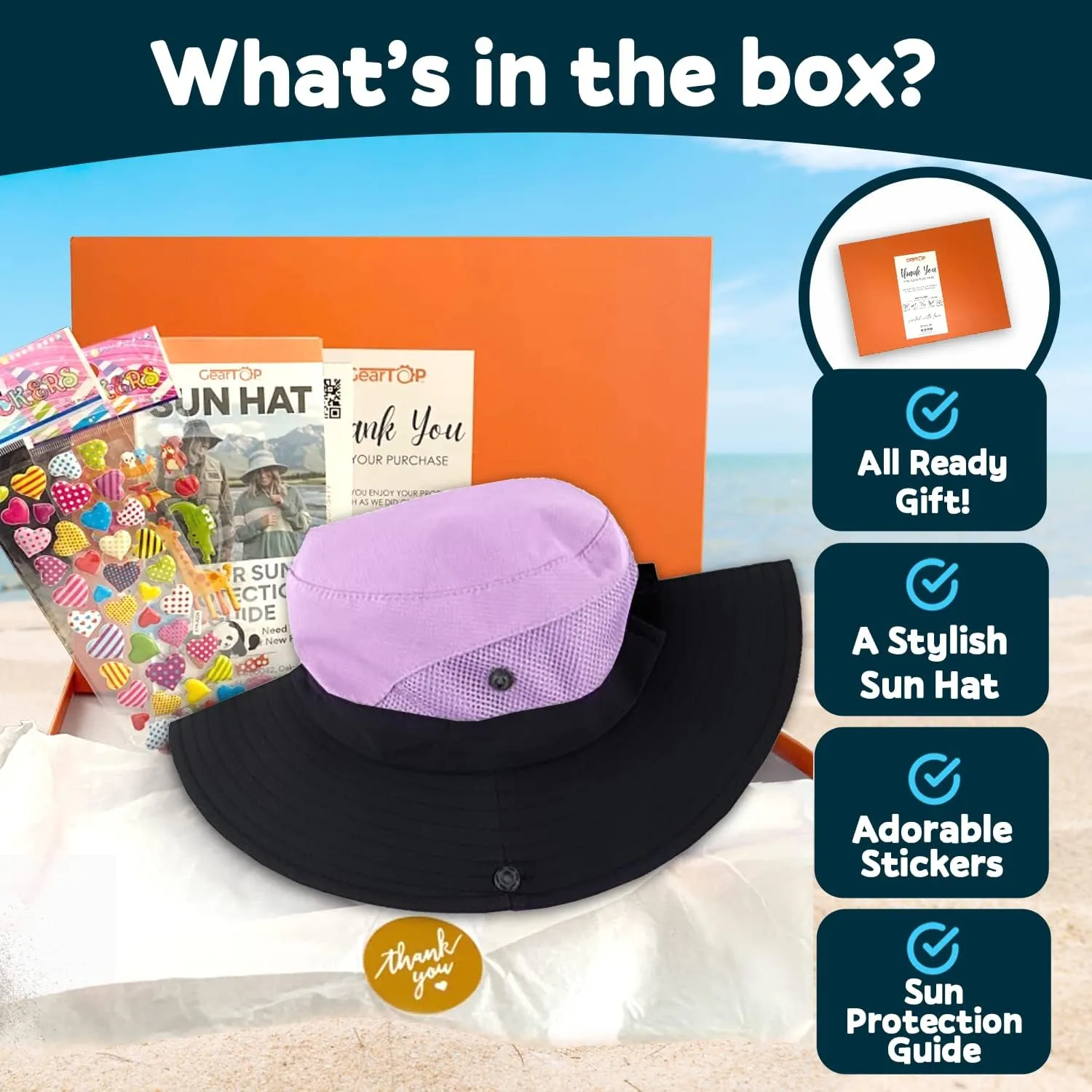 GearTOP Safari Hats for Kids UPF 50  Kids Sun Hats Boys & Girls Bucket Hat