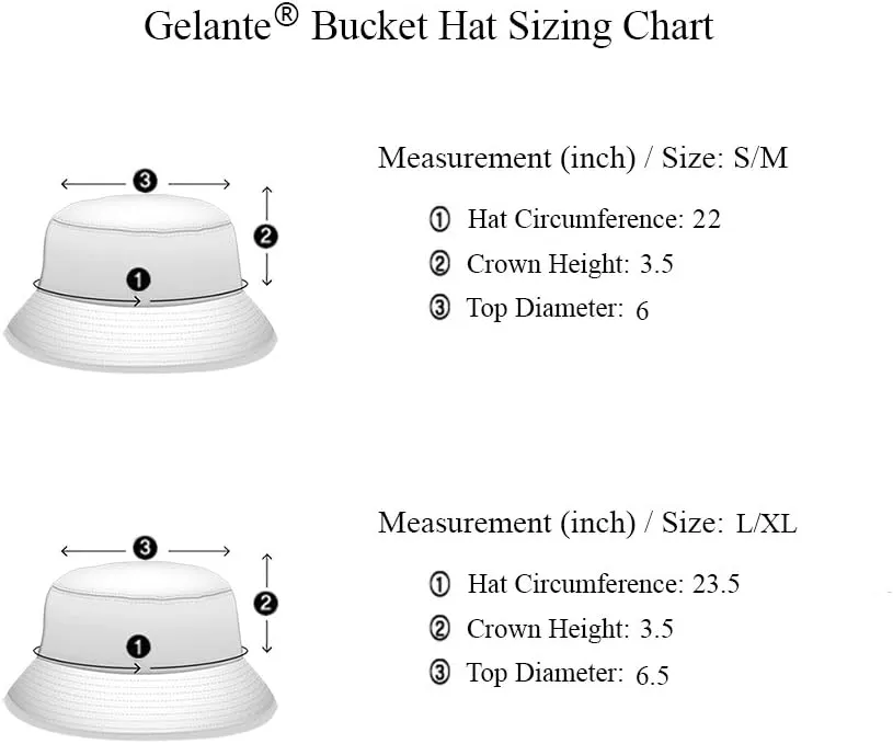 Gelante Solid Color 100% Cotton Bucket Hat for Women and Men Packable Travel Summer Beach Hat