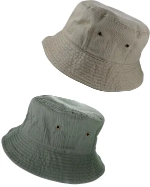 Gelante Solid Color 100% Cotton Bucket Hat for Women and Men Packable Travel Summer Beach Hat