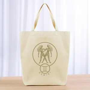 Gemini Zodiac Tote Bag - khaki
