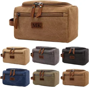 Generic Custom Hanging Toiletry Bags for Traveling Men's Toiletry Bag Packing Cubes Dopp Kit Personalized Toiletry Bag for Men Mens Gifts for Birthday Khaki