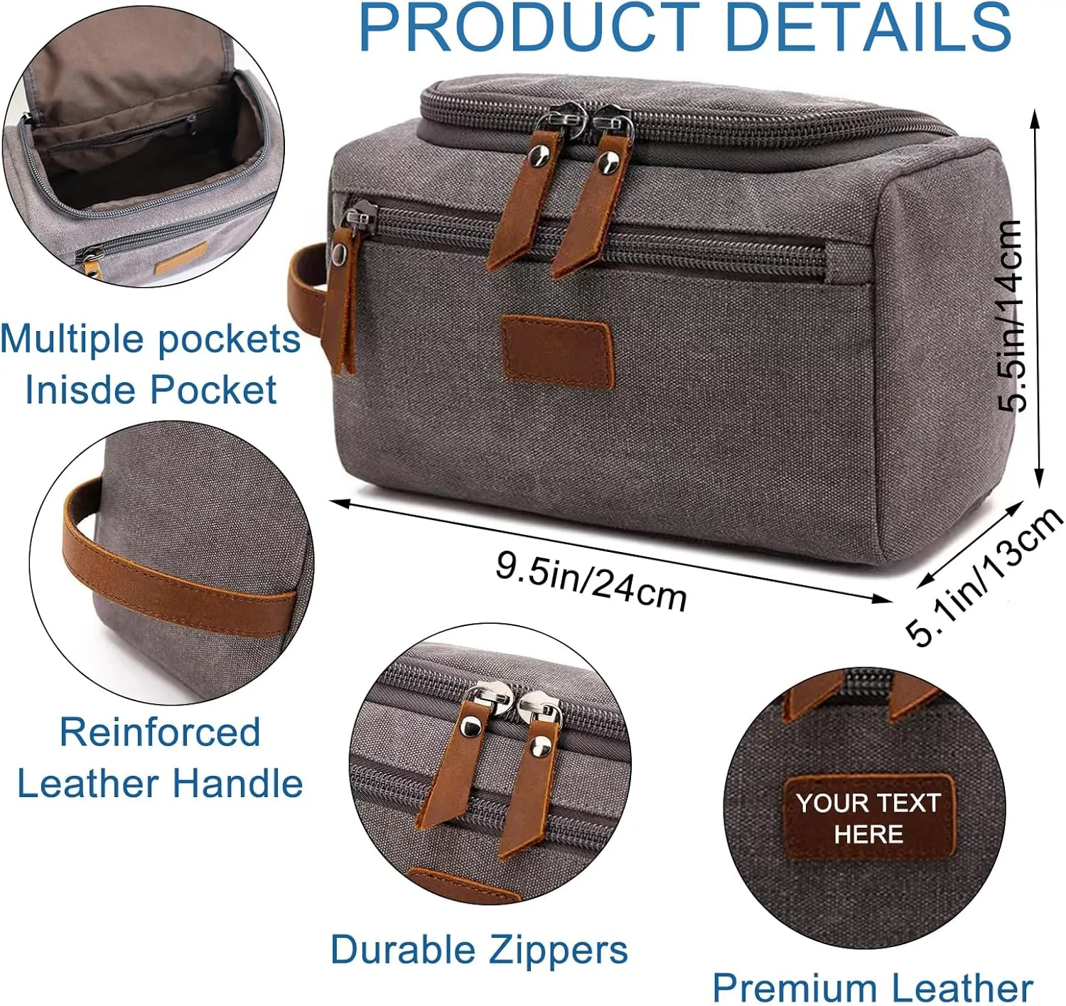 Generic Custom Hanging Toiletry Bags for Traveling Men's Toiletry Bag Packing Cubes Dopp Kit Personalized Toiletry Bag for Men Mens Gifts for Birthday Khaki