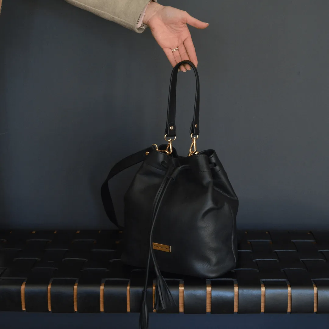 Genuine Leather Drawstring Bag