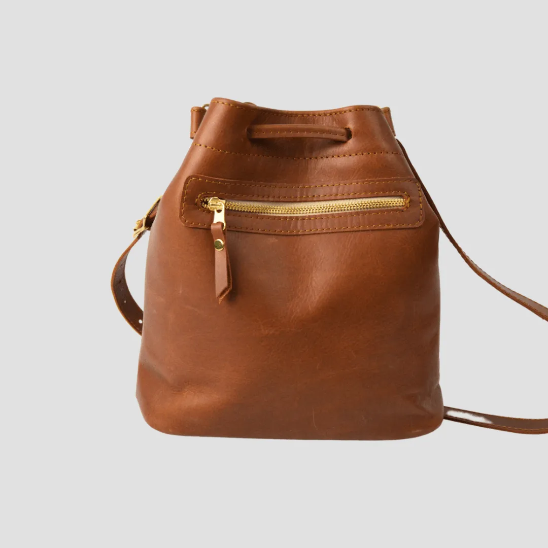 Genuine Leather Drawstring Bag