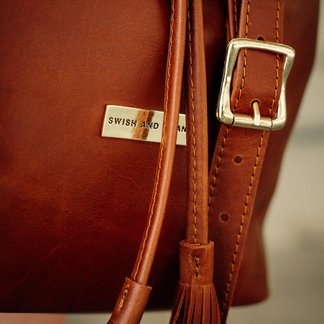 Genuine Leather Drawstring Bag