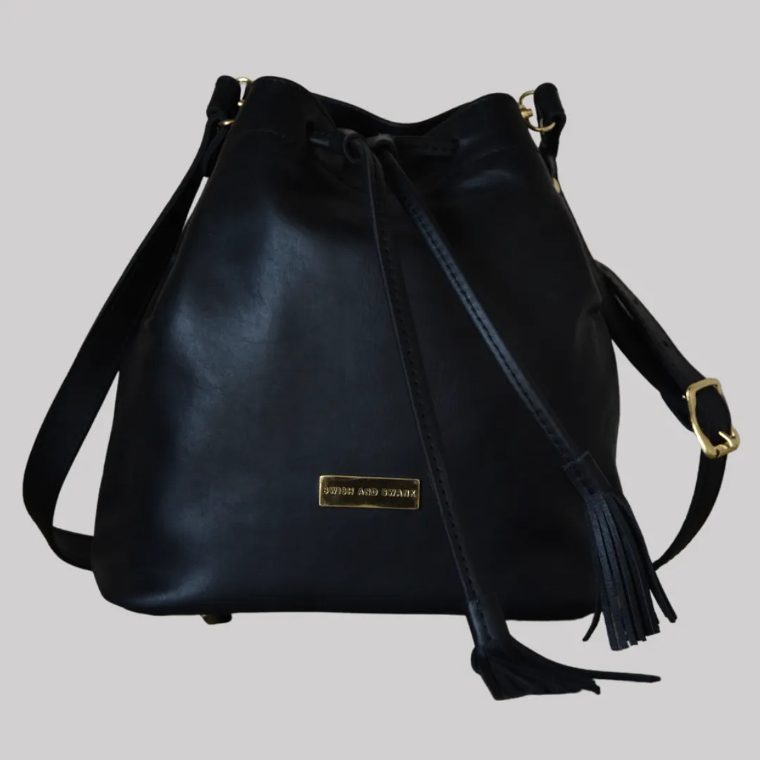 Genuine Leather Drawstring Bag