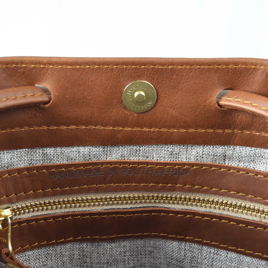 Genuine Leather Drawstring Bag