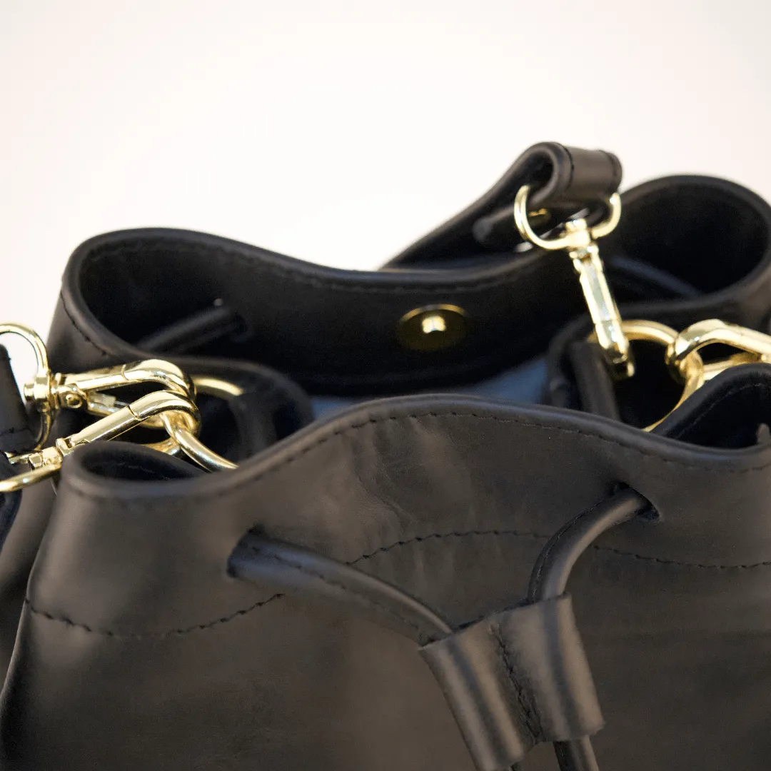 Genuine Leather Drawstring Bag