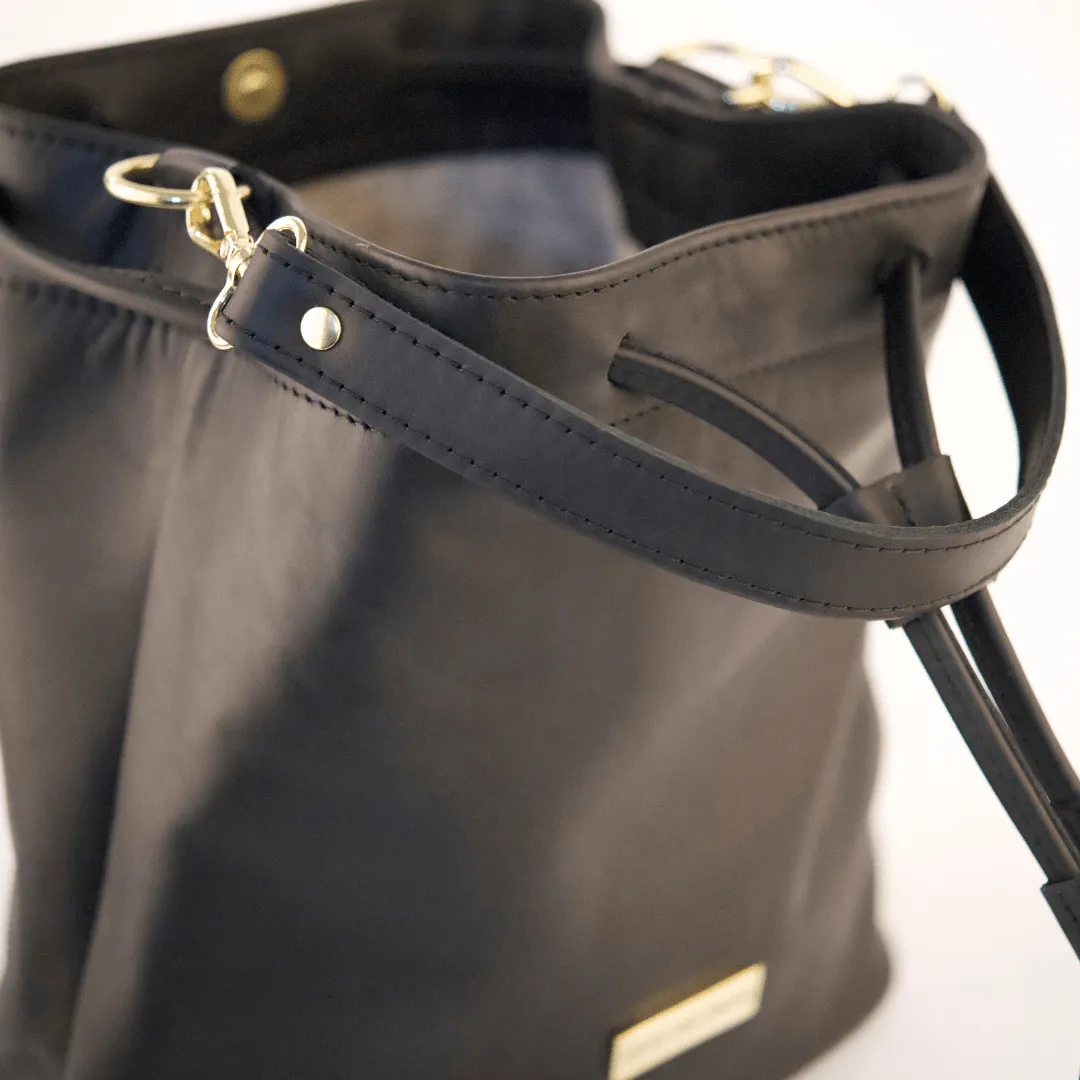 Genuine Leather Drawstring Bag