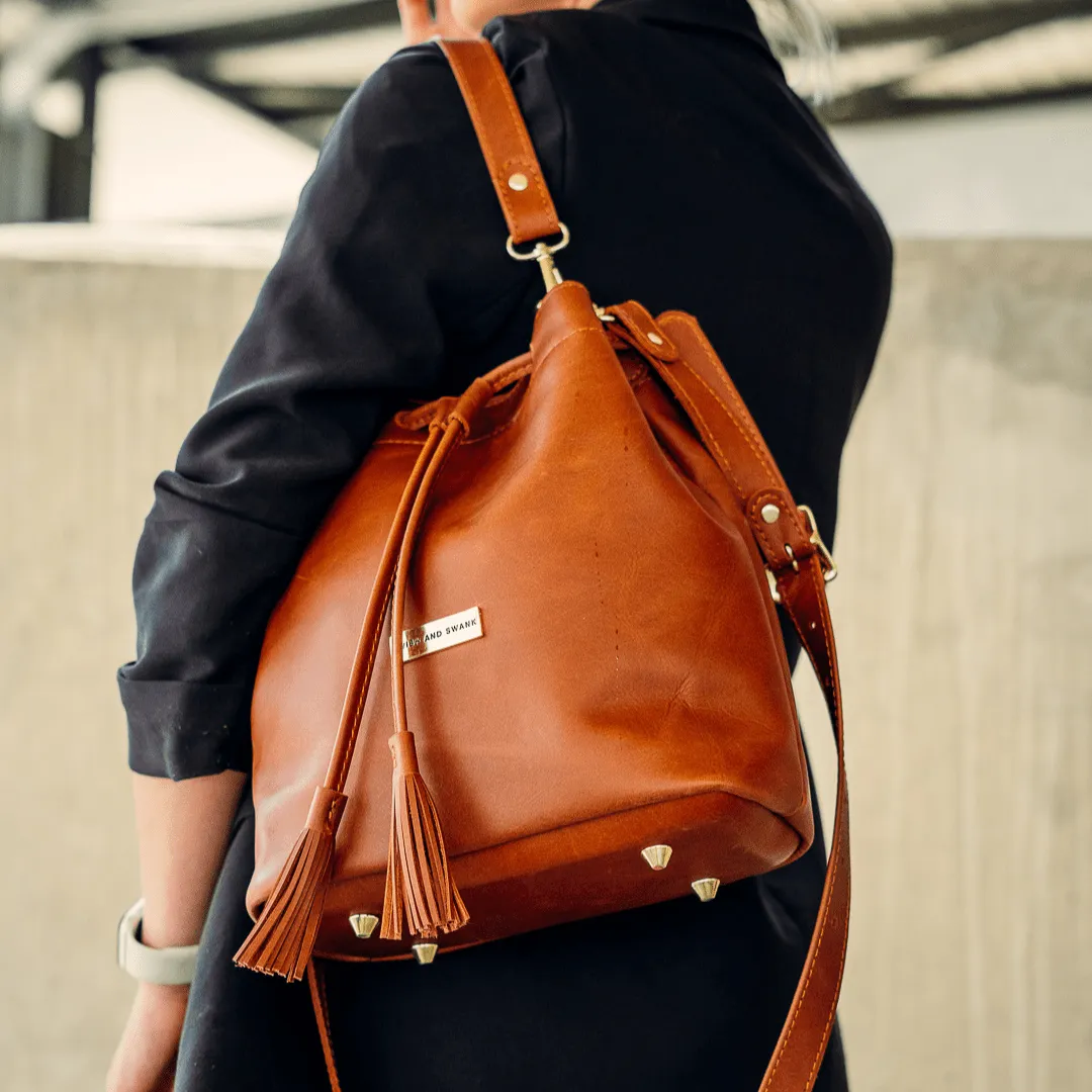 Genuine Leather Drawstring Bag