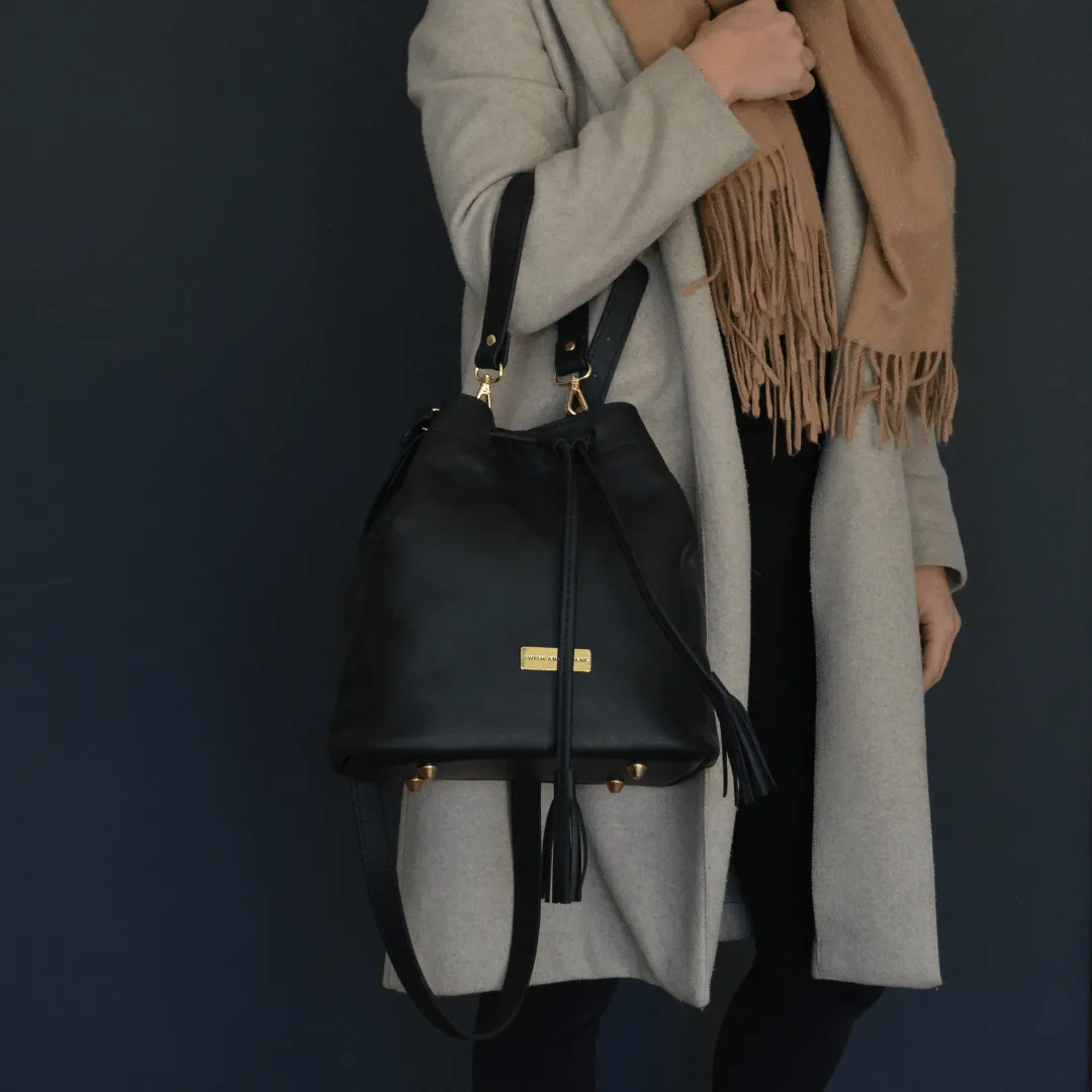 Genuine Leather Drawstring Bag