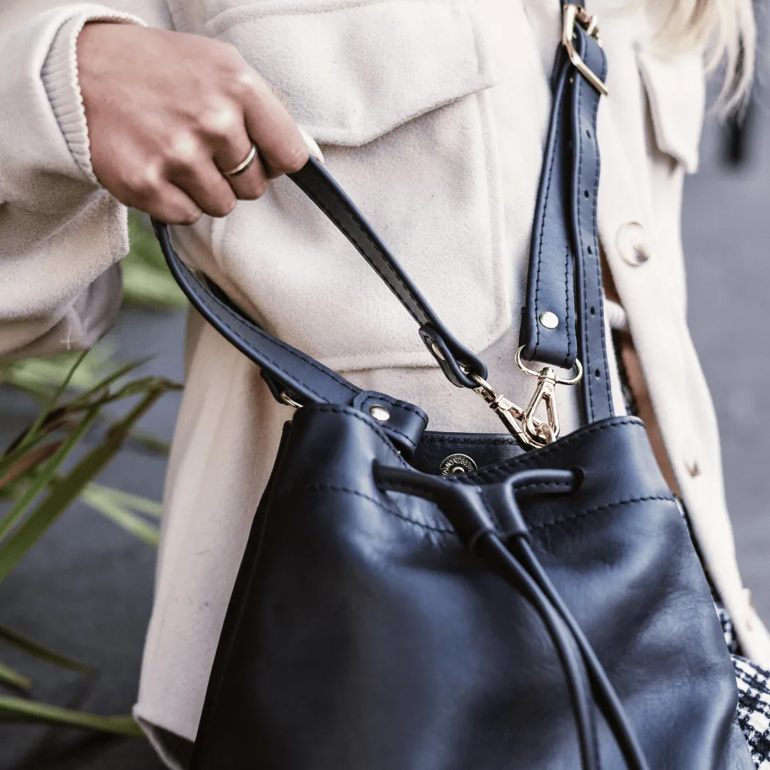 Genuine Leather Drawstring Bag