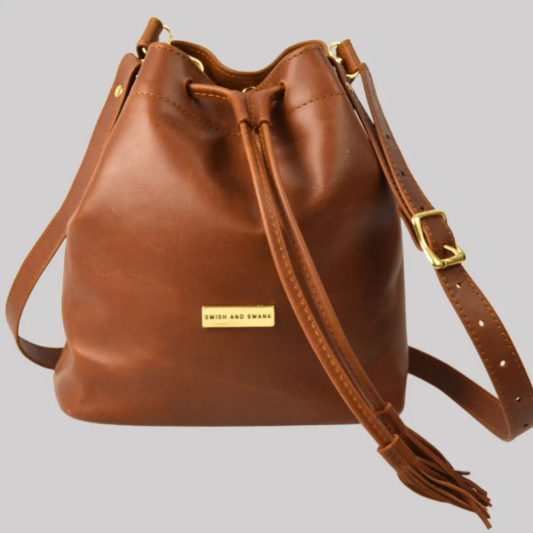 Genuine Leather Drawstring Bag