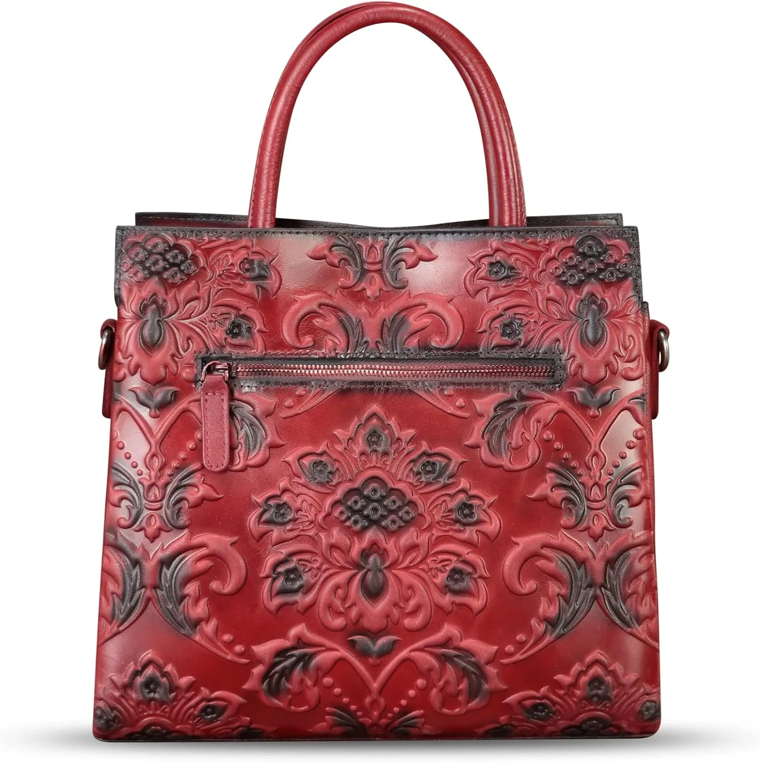Genuine Leather Purses and Handbags for Women Vintage Embossed Leather Tote Bag Crossbody Shoulder Bag Satchel Bags