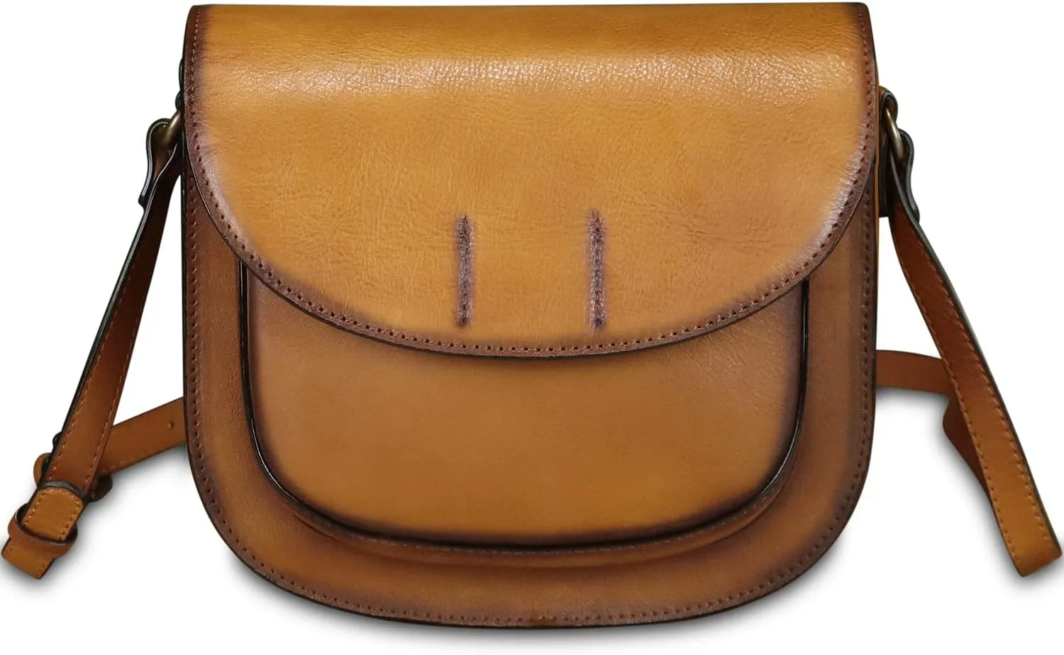 Genuine Leather Satchel for Women Vintage Purse Handmade Handbag Retro Designer Crossbody Bag
