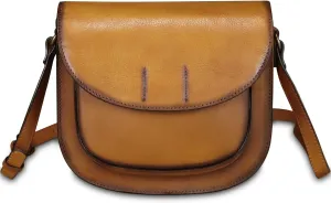 Genuine Leather Satchel for Women Vintage Purse Handmade Handbag Retro Designer Crossbody Bag