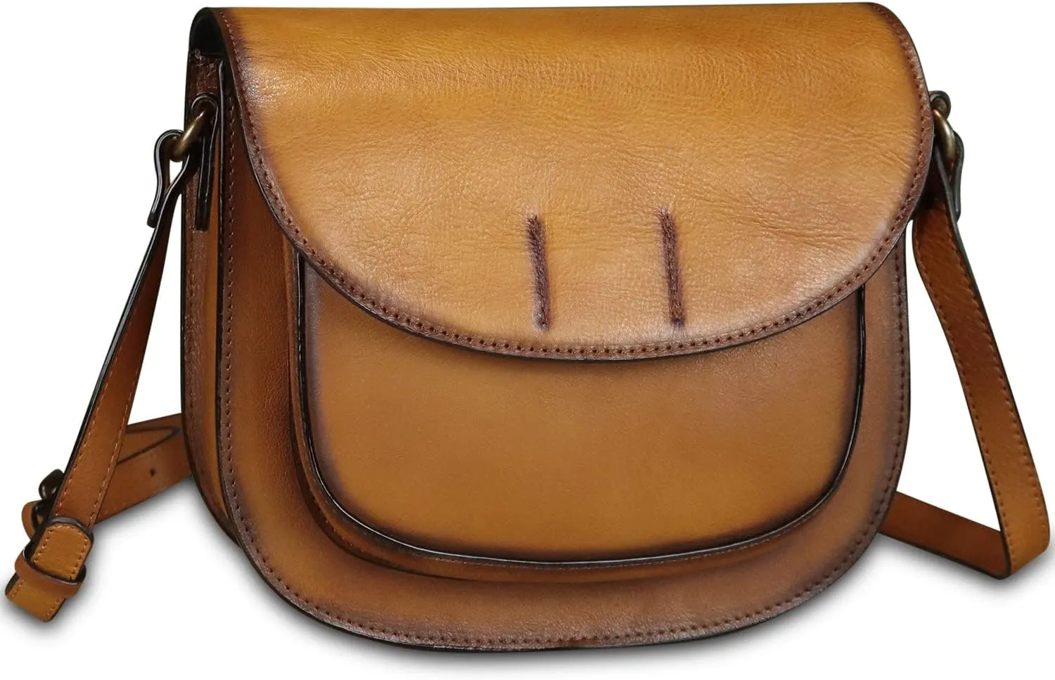 Genuine Leather Satchel for Women Vintage Purse Handmade Handbag Retro Designer Crossbody Bag