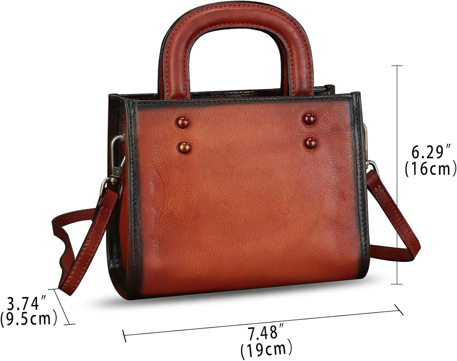Genuine Leather Small Crossbody Bag for Women Vintage Real Leather Shoulder Bag Handbag Satchel Purse Phone Bag with Strap
