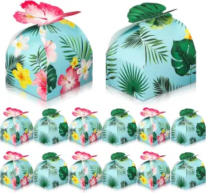 Gerrii 36 Pack Tropical Gift Boxes Luau Hawaiian Party Favor Boxes for Goodie Gift Treat Candy Hawaiian Luau Party Favors Goodie Treat Bags Palm Leaves Tropical Summer Aloha Birthday Decor Supplies