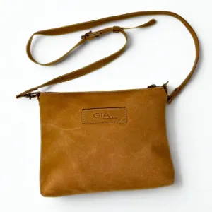 Gia TED mini floral bisc pocket tan bag