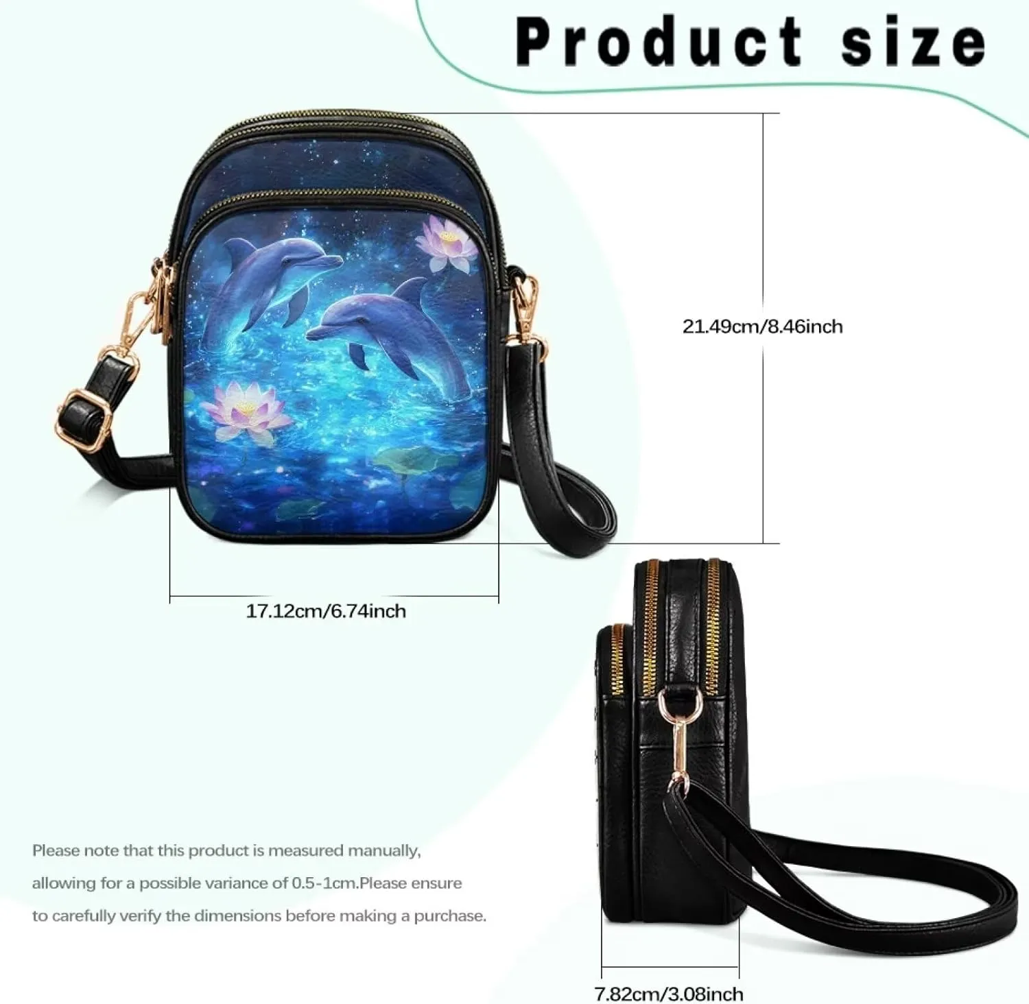 GIFTPUZZ Cross Body Bag for Women Soft Leather Wallet Phone Bag with Multi Pockets 6.74 * 3.08 * 8.46 inches