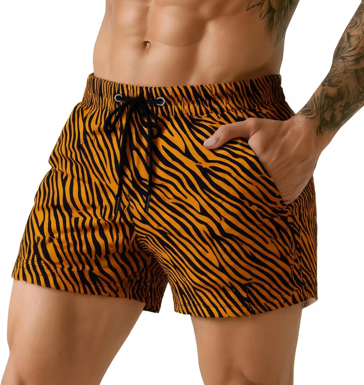 GINGTTO Men's Beach Shorts Bathing Suits with Mesh Lining