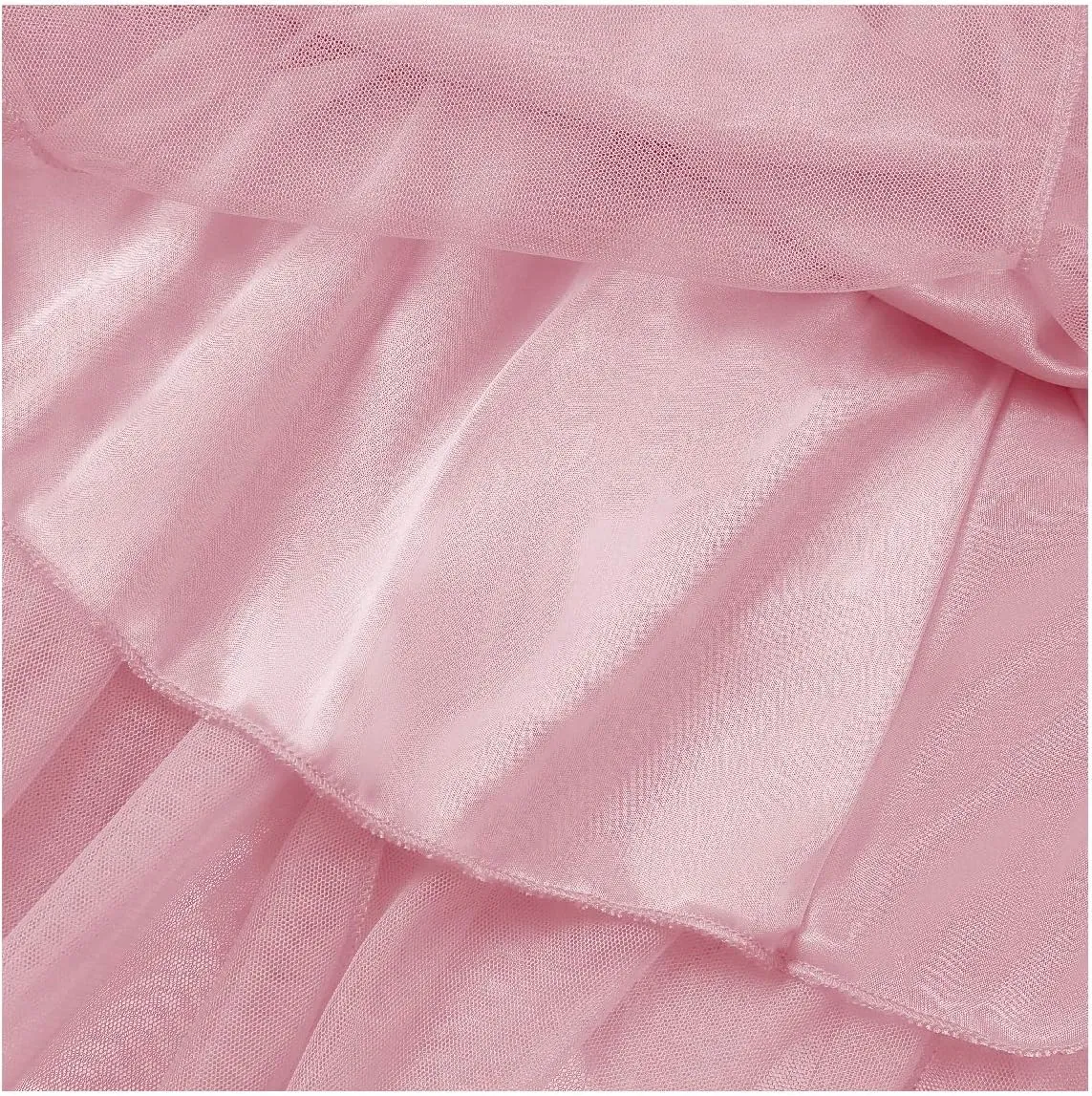 Girstunm Women's Elastic Waist Dancing Dress Princess Mesh Tulle Above Knee Skirts