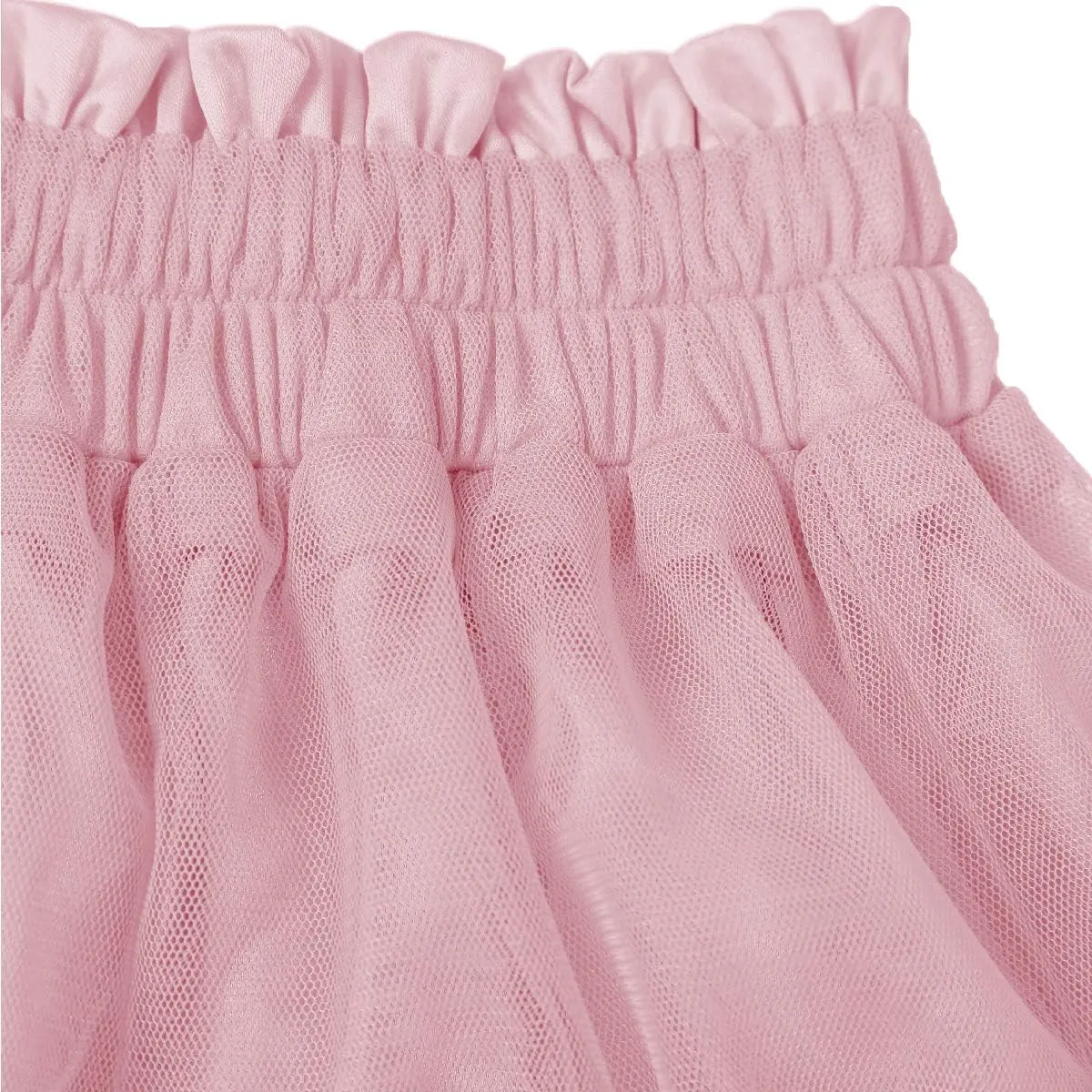 Girstunm Women's Elastic Waist Dancing Dress Princess Mesh Tulle Above Knee Skirts