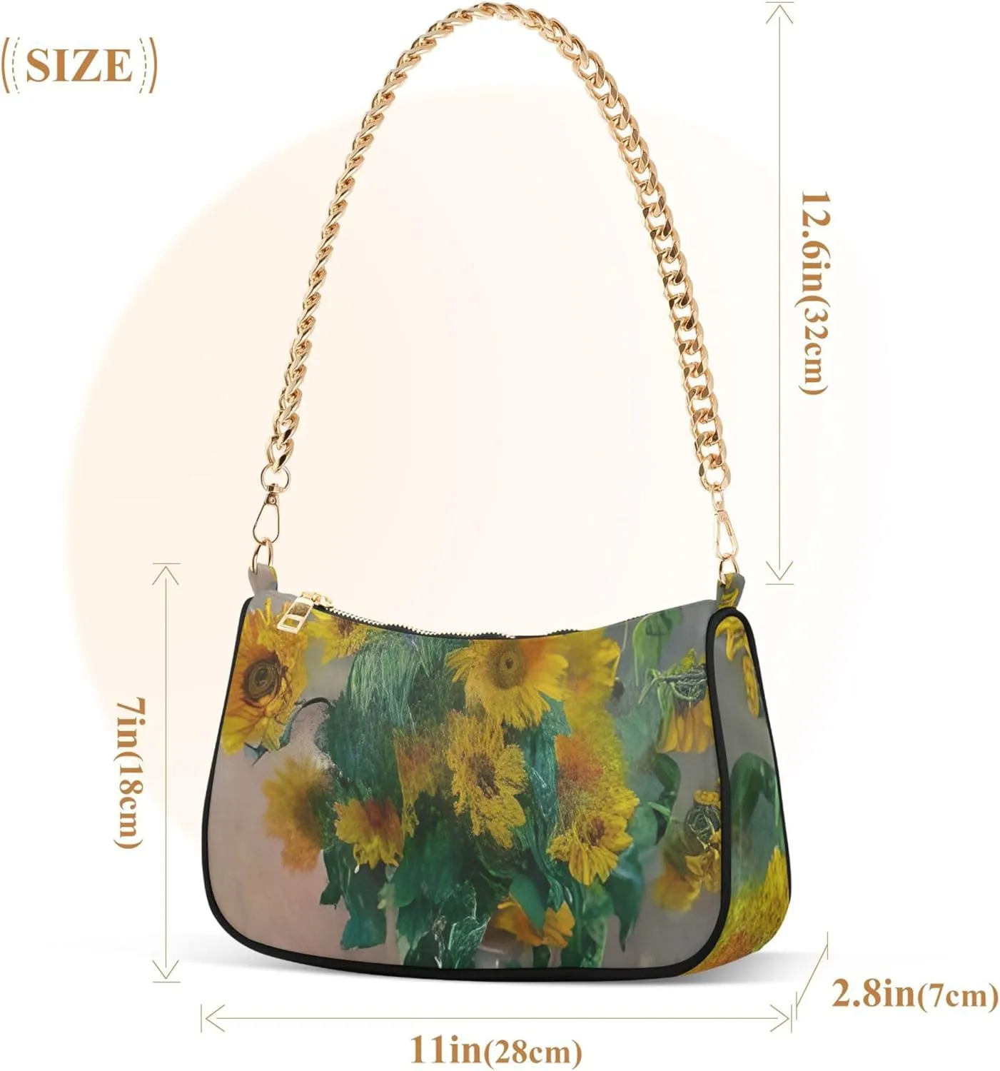 Graffiti Painting Abstract Chain Purse Hobo Clutch Bag Women's Designer Inspire Handbags Shoulder Strap