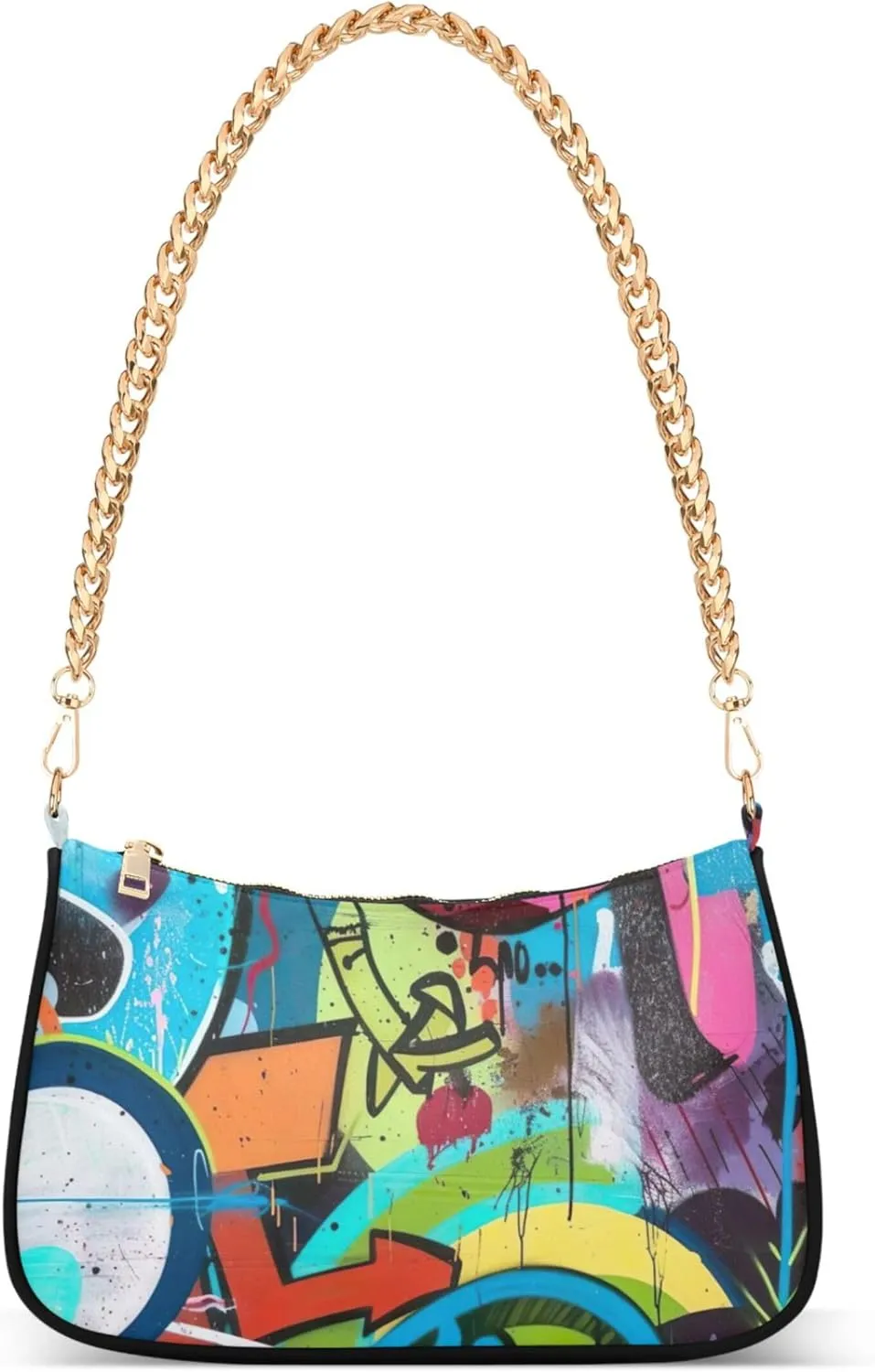 Graffiti Painting Abstract Chain Purse Hobo Clutch Bag Women's Designer Inspire Handbags Shoulder Strap