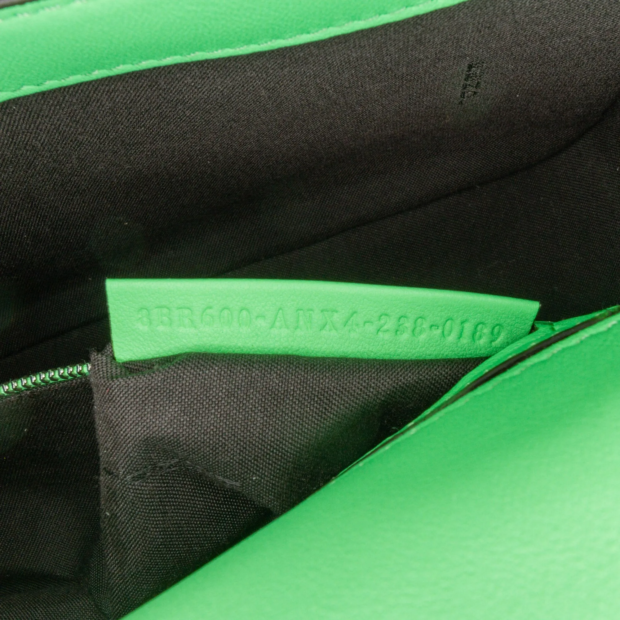 Green Fendi Zucca Embossed Stitched Leather Baguette Satchel