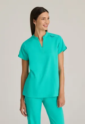Greys Anatomy Stretch GRST230 Avery Scrub Top Alpine Aqua