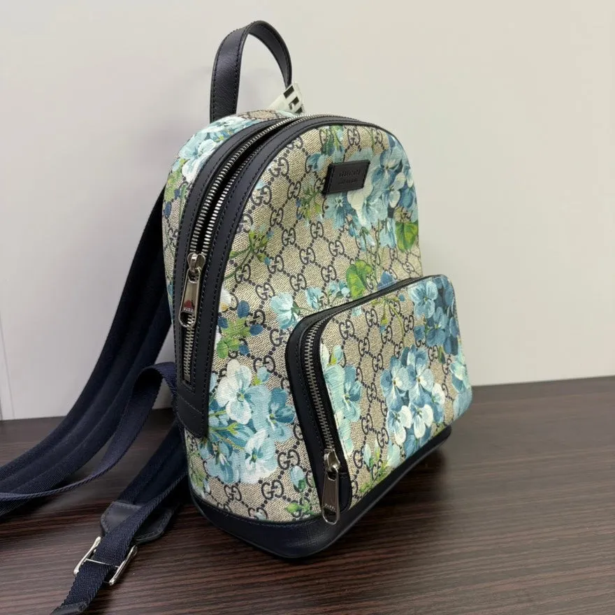 Gucci Floral Backpack LB110003 - Preloved A Rank, Blue/Green, Canvas