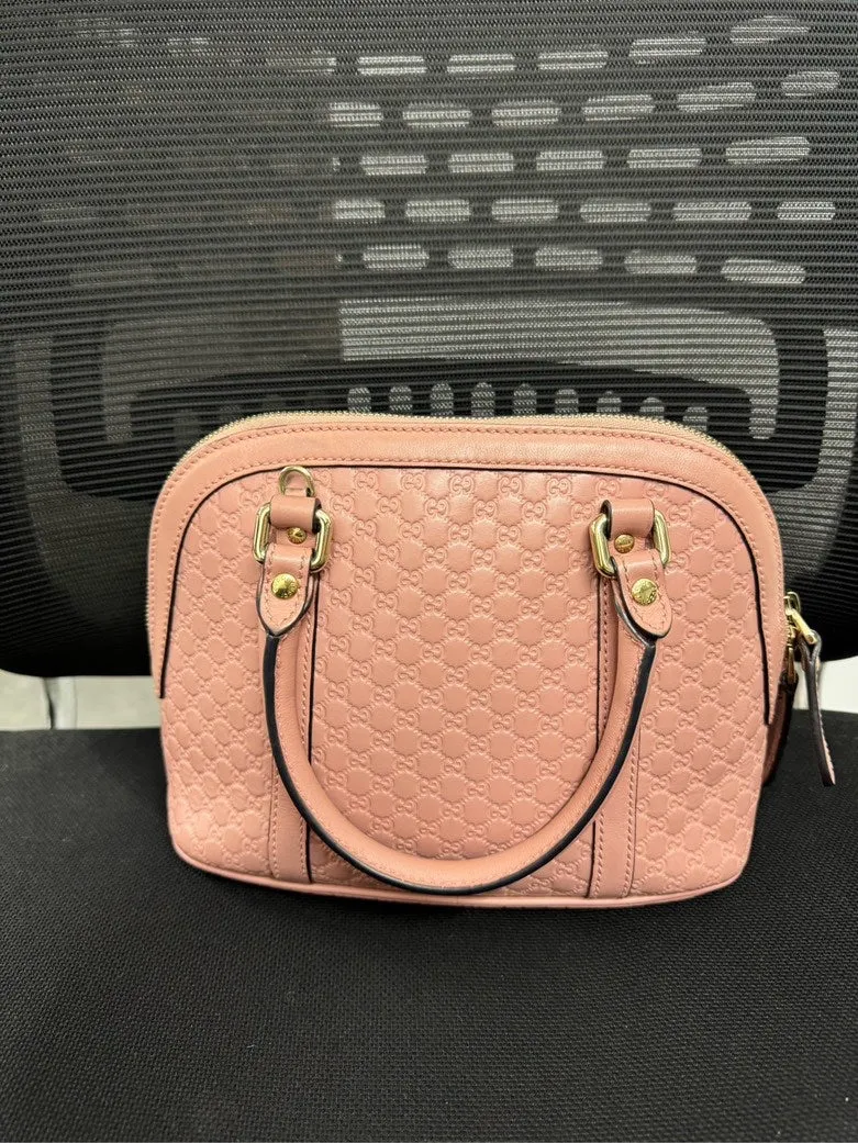 Gucci GG Guccissima Pink Leather Mini Satchel/Top Handle Bag