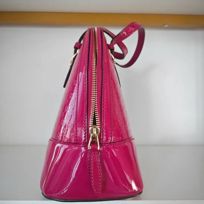 Gucci Sukey Pink Patent Leather Satchel Bag