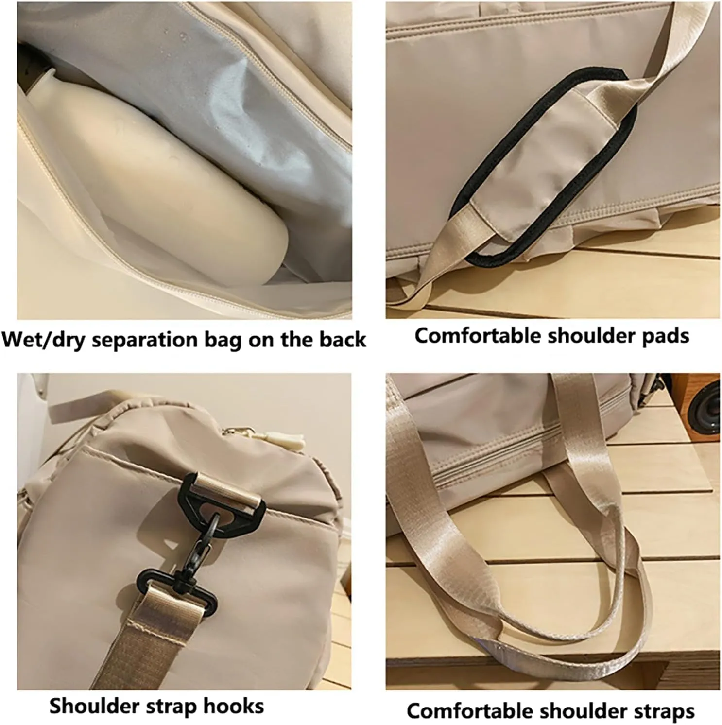 Gym Bag with Shoe Compartment,Storage Bag,Waterproof Sports Duffel Bag for Workout,Independent Shoe Compartment,Waterproof and Wear-Resistant Unisex