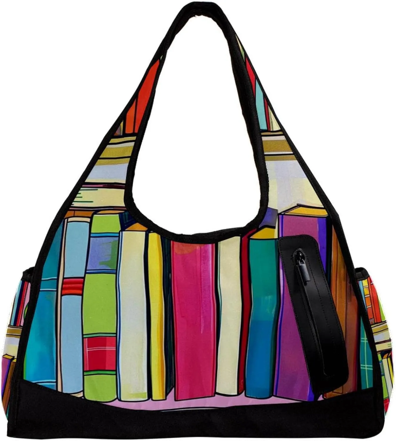 Gym Bags for Men,Travel Duffel Bags for Women,Cartoon Book Shelf,Workout Bag