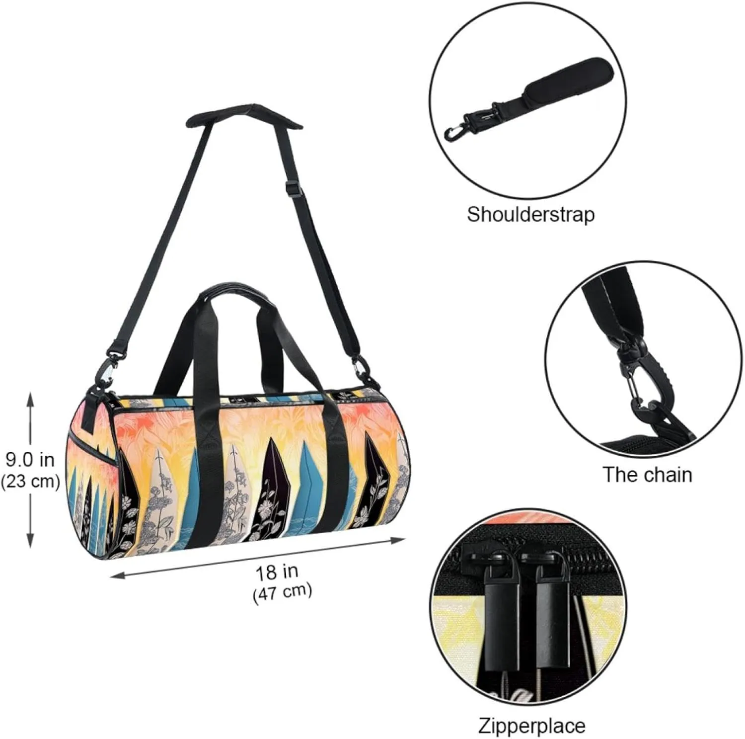 Gym Bags for Women,Duffle Bag for Travel,Floral Tropical Palm Tree,Gym Bag for Men