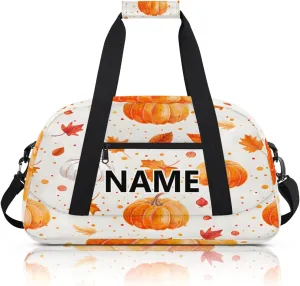 Halloween Mini Gym Bag 18 inch for Women Men Waterproof Custom Pumpkins Travel Duffel Bag Carry On Overnight Tote Nurse Bag for Work Fitness Hiking