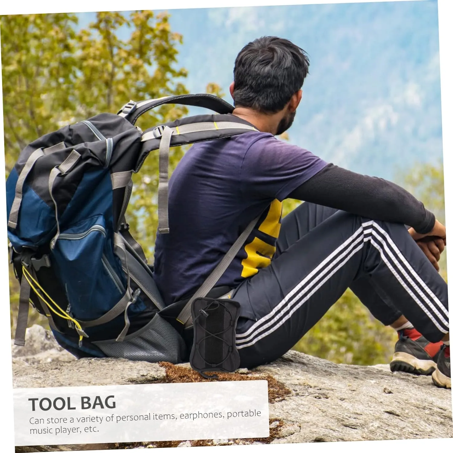 HANABASS Small Pouch Multi Functional Outdoor High-capacity Waist Bag for Earphones Black Mesh Organization