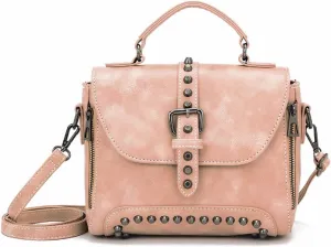 Handbag and Purse for Women PU Leather Crossbody Bag Rivets Satchel Fashion Shoulder Bag Top-Handle Tote