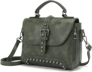 Handbag and Purse for Women PU Leather Crossbody Bag Rivets Satchel Fashion Shoulder Bag Top-Handle Tote