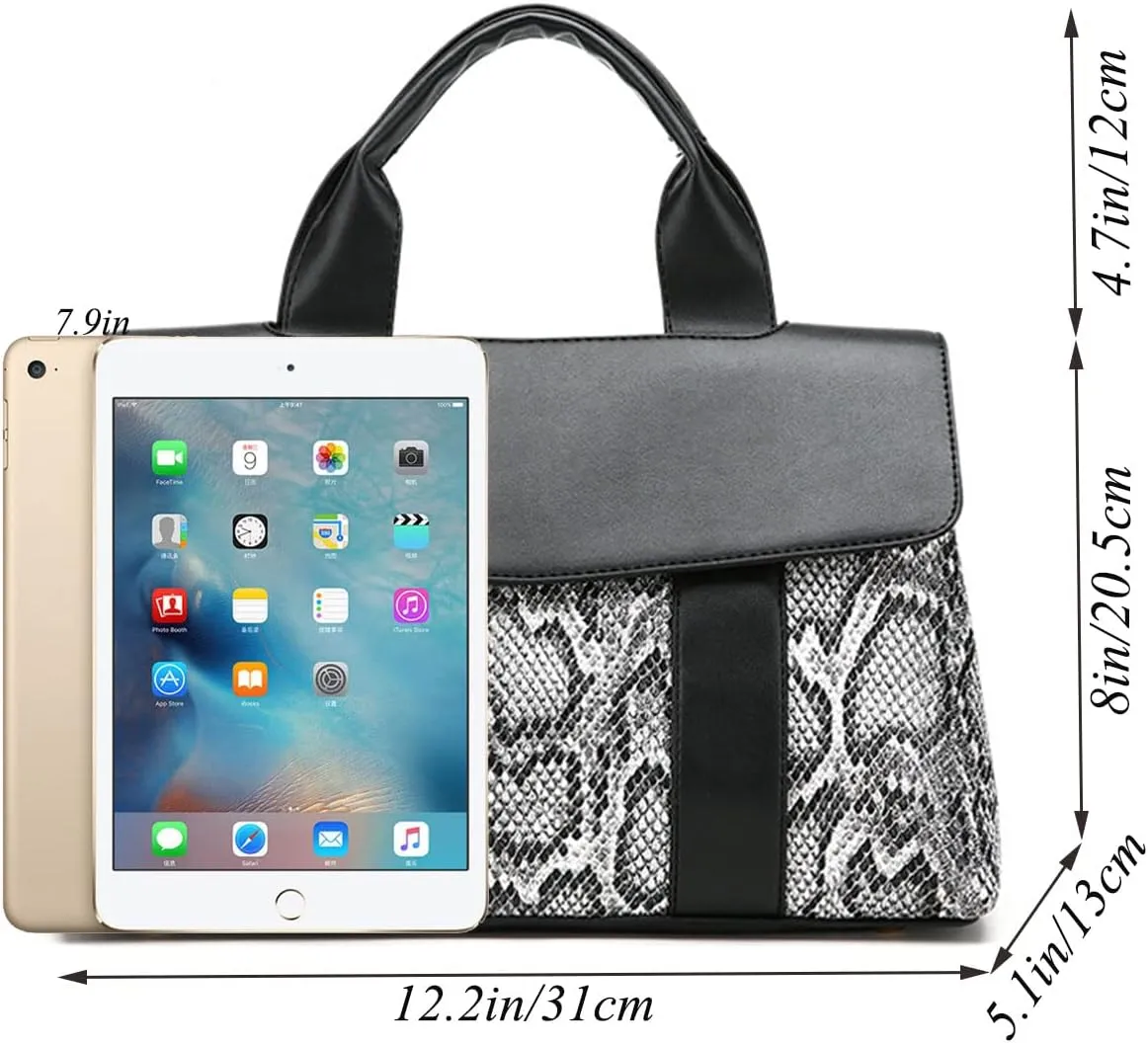 Handbag and Purse for Women Serpentine Shoulder Bag PU Leather Top-Handle Satchel Magnetic Clasp Crossbody Bag Khaki